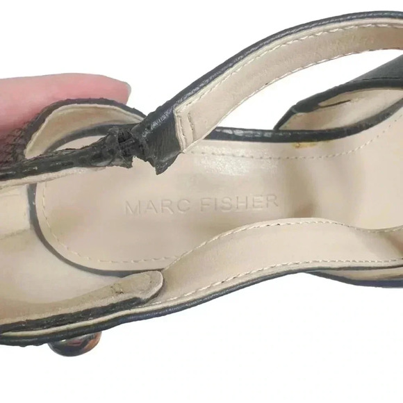 Marc Fisher MFKalayne Black Leather Pointed Toe Heel Size 8 - Picture 5 of 11